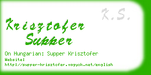 krisztofer supper business card